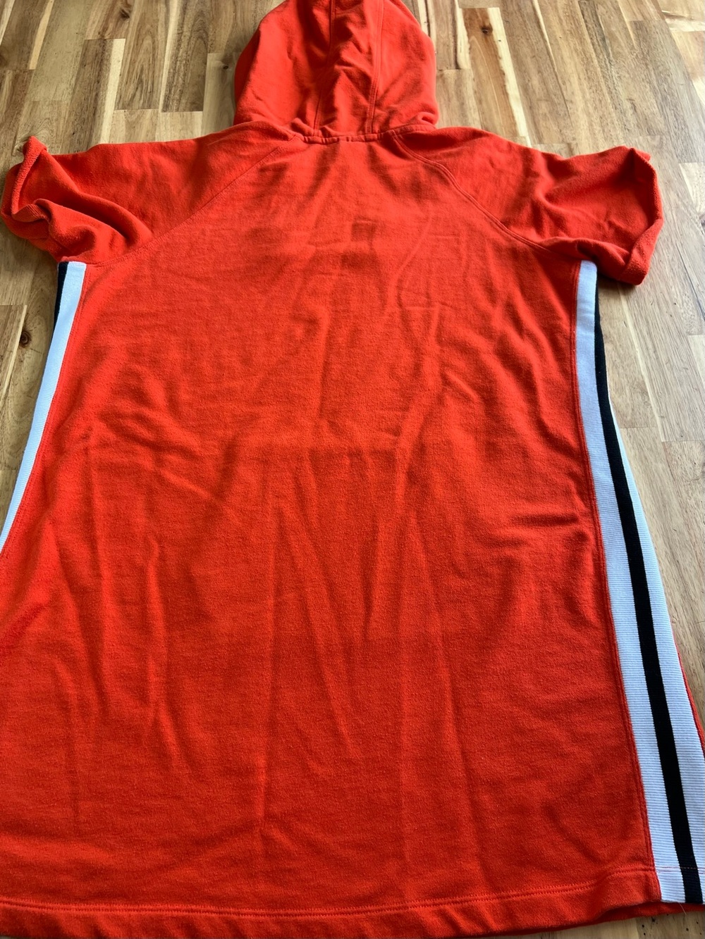 DKNY Sport Hooded Sweatshirt Dress Orange Short Sleeve XL - Picture 7 of 7
